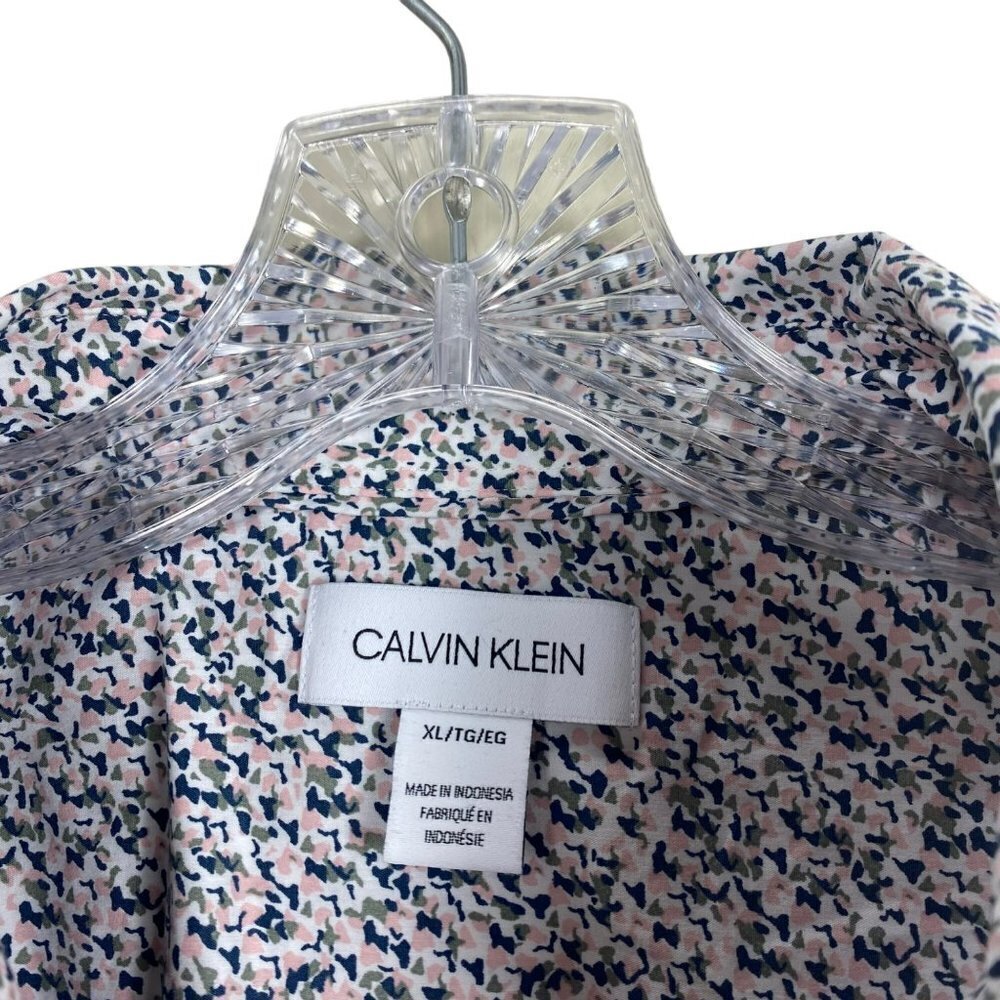 Calvin Klein Mens XL Casual Button Down Shirt Long Sleeve Printed - Picture 4 of 10
